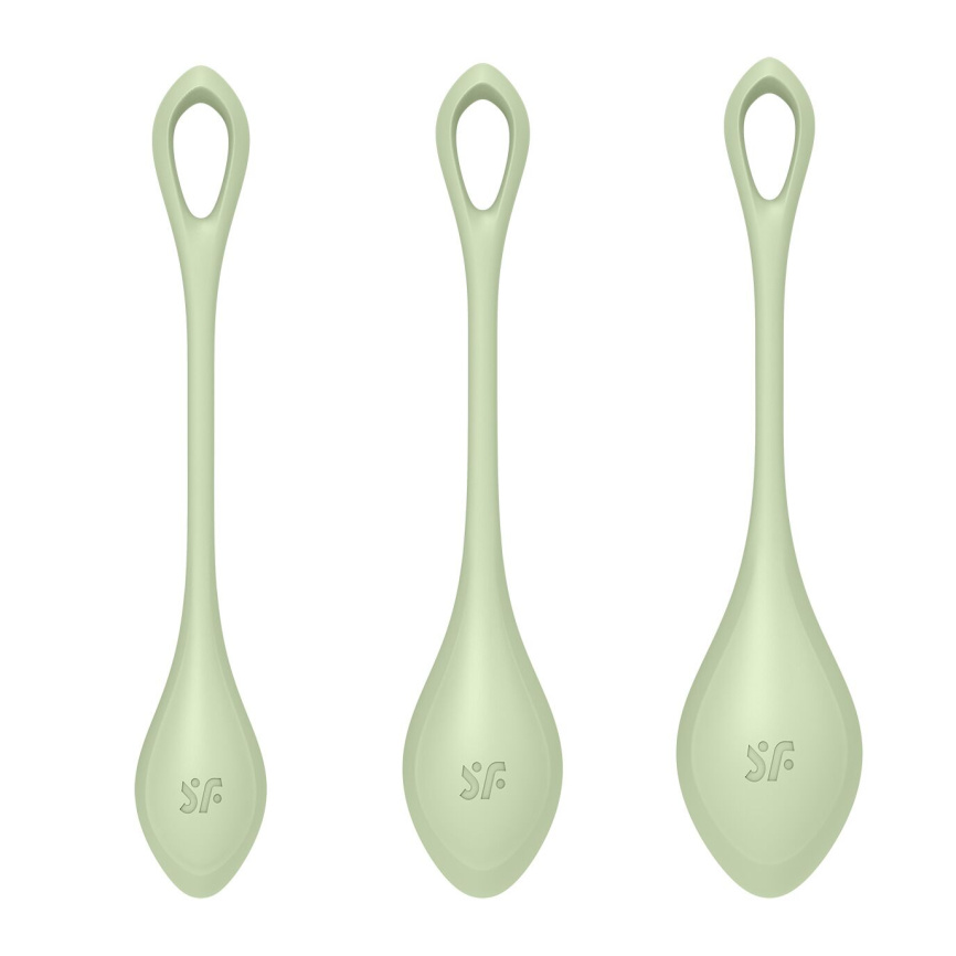 Набір йоні-намистин Satisfyer Yoni Power 2 Light Green, діаметр 2-2,5-3 см, маса 22-44-73 г фото 4
