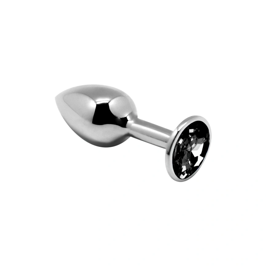 Металлическая анальная пробка с кристаллом Alive Mini Metal Butt Plug Black S фото 1