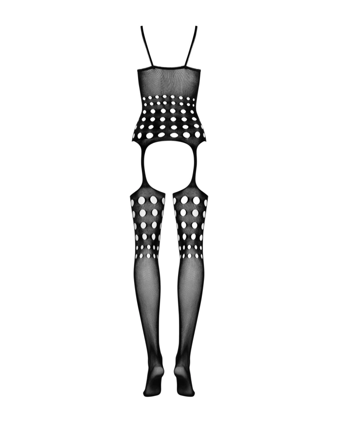Бодистокинг Obsessive Bodystocking G310 S/M/L, топ, чулки, подвязках, круглые вырезы фото 6