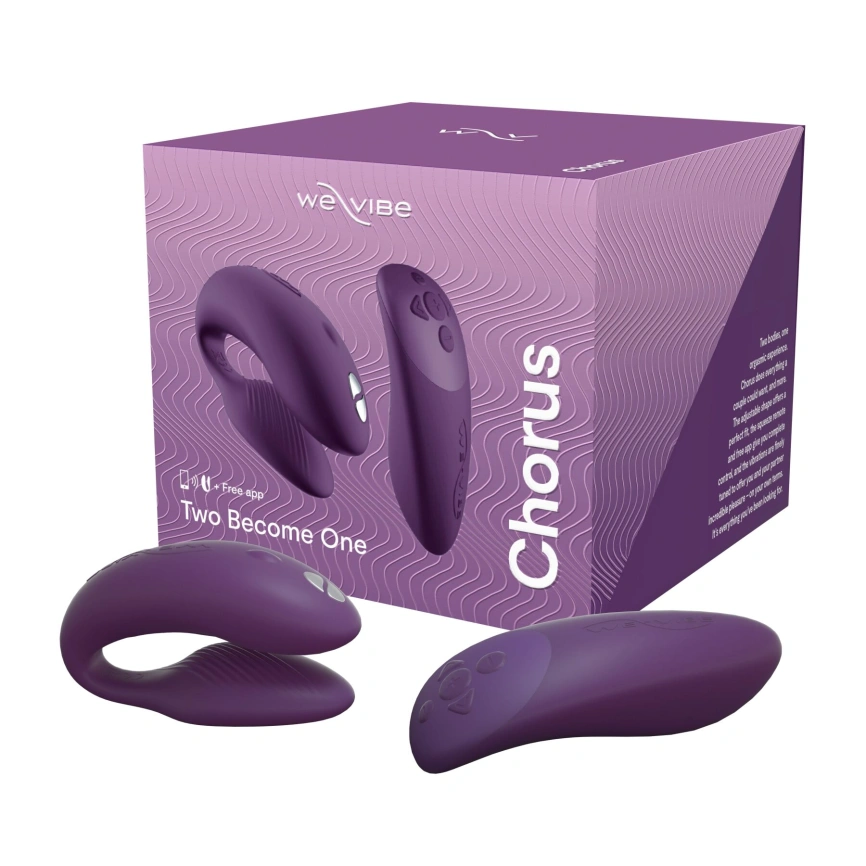 Смарт-вибратор для пар We-Vibe Chorus Purple, сенсорное управление вибрациями сжатием пульта фото 10