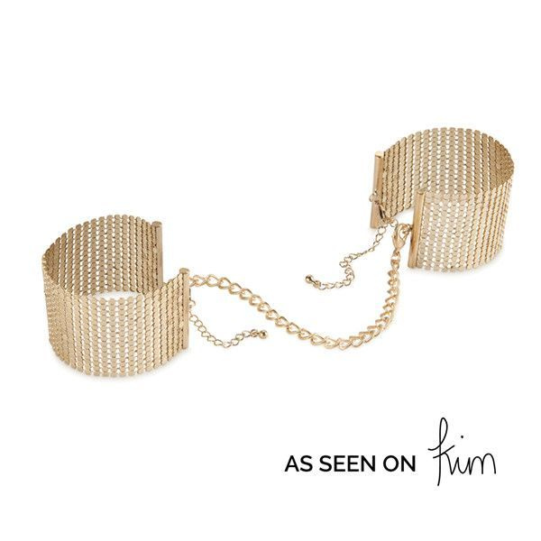 Наручники Bijoux Indiscrets Desir Metallique Handcuffs - Gold, металеві, стильні браслети фото 1