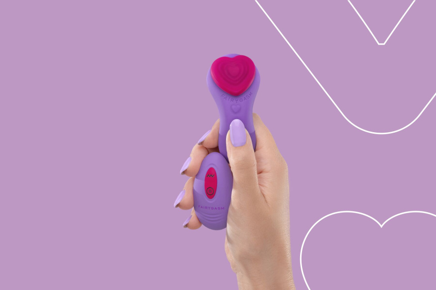 Вібратор у трусики FairyGasm HeartGem violet, на магніті, пульт ДК фото 10