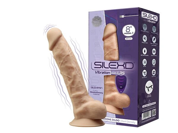 Фаллоимитатор с вибрацией SilexD Vetus Vibro Flesh (MODEL 1 size 8in) + LRS, двухслойный, диам.4,2см фото 1