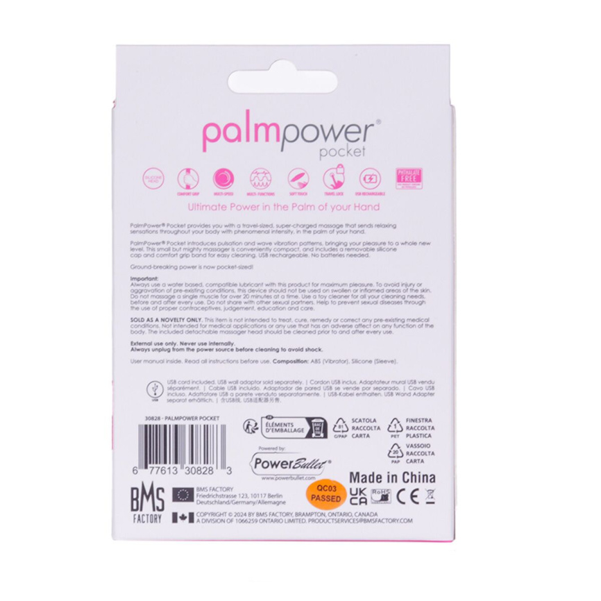 Мінівібромасажер PalmPower Pocket із чохлом на блискавці, водостійкий, перезаряджуваний, довжина 9см фото 9