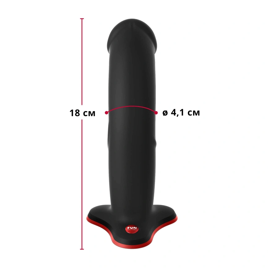 Фаллоимитатор Fun Factory THE BOSS STUB, черный, реалистичная текстура, длина 17,9 см, диаметр 4,1 см фото 2