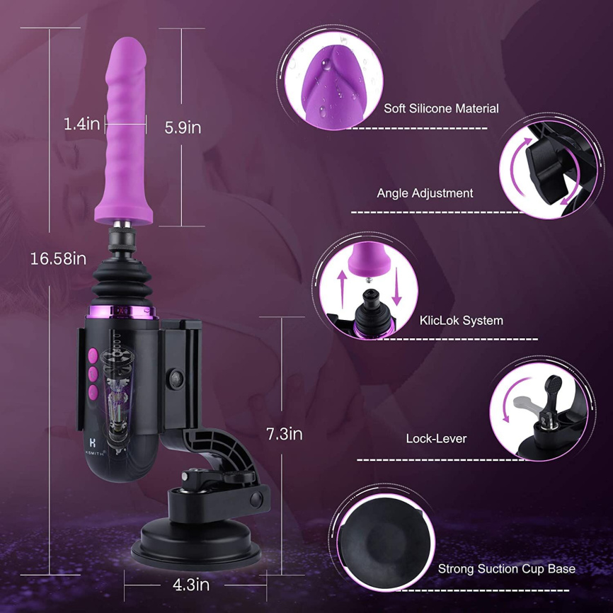 Міні секс-машина Hismith Mini Capsule Sex-Machine with Strong Suction Cup, потужна, перезаряджувана фото 5