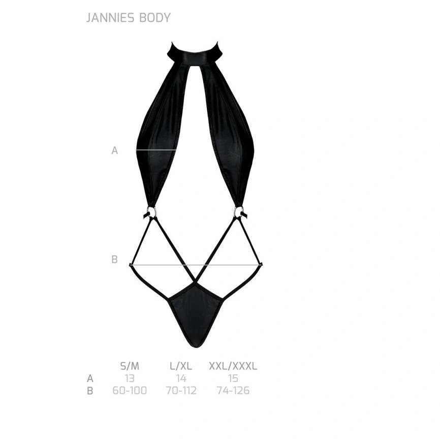 Боди-халтер из экокожи Passion JANNIES BODY L/XL black фото 12