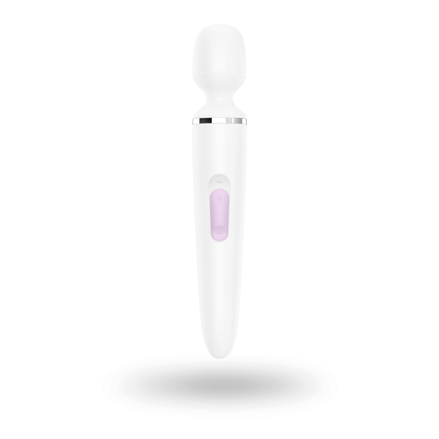Вібромасажер Satisfyer Wand-er Woman (White/Chrome), водонепроникний, потужний, розмір XXL фото 5