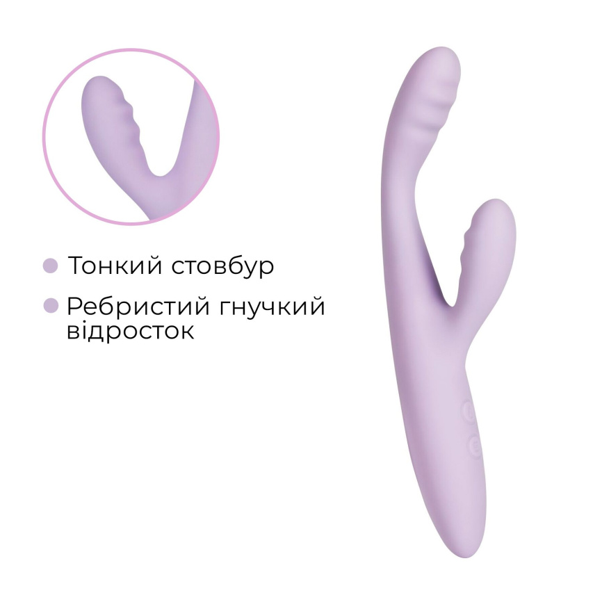 Тонкий кролик-вібратор Svakom Cici+ 2 Lilac, керування зі смартфона, підігрів до 38 °C фото 15