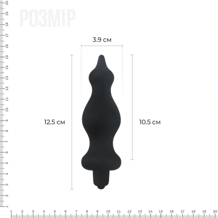Анальная пробка с вибрацией Adrien Lastic Bullet Amuse Black, макс. диаметр 3,9см фото 2