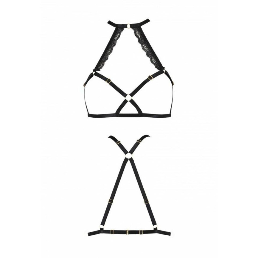 Портупея зі стреп з мереживом Passion Exclusive LORRY BRA L/XL, black фото 5