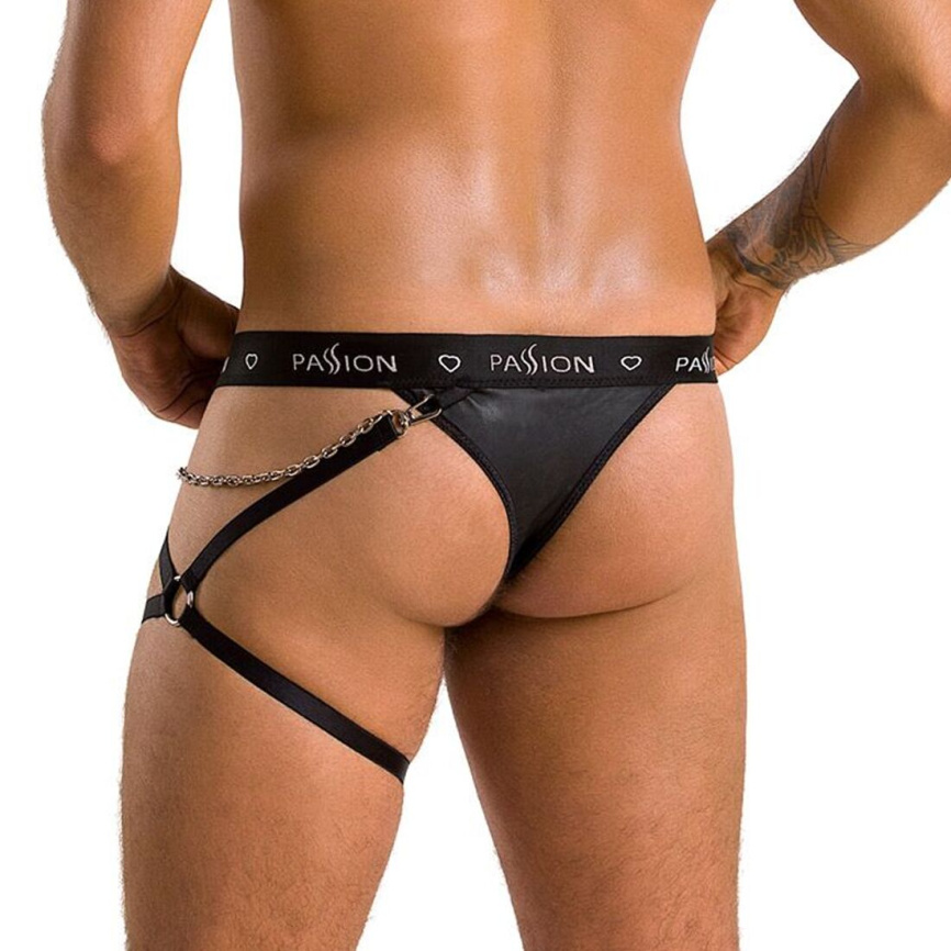 Чоловічі трусики танга з підв’язкою Passion 058 THONG BILL S/M Black фото 8