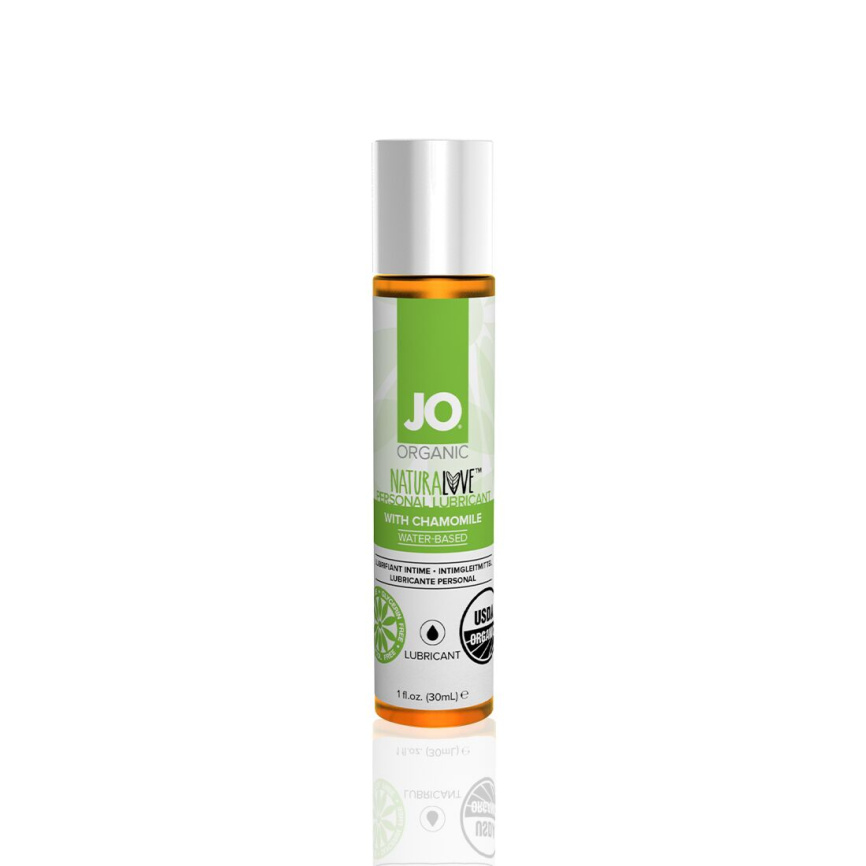 Змазка на водній основі JO NATURALOVE — ORGANIC (30 мл) з екстрактом листя агави та ромашки фото 1