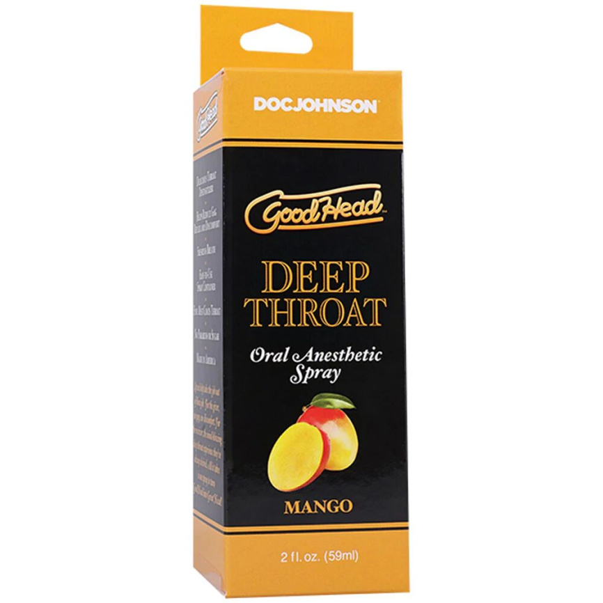Спрей для мінету Doc Johnson GoodHead DeepThroat Spray - Mango 59 мл для глибокого мінету фото 3