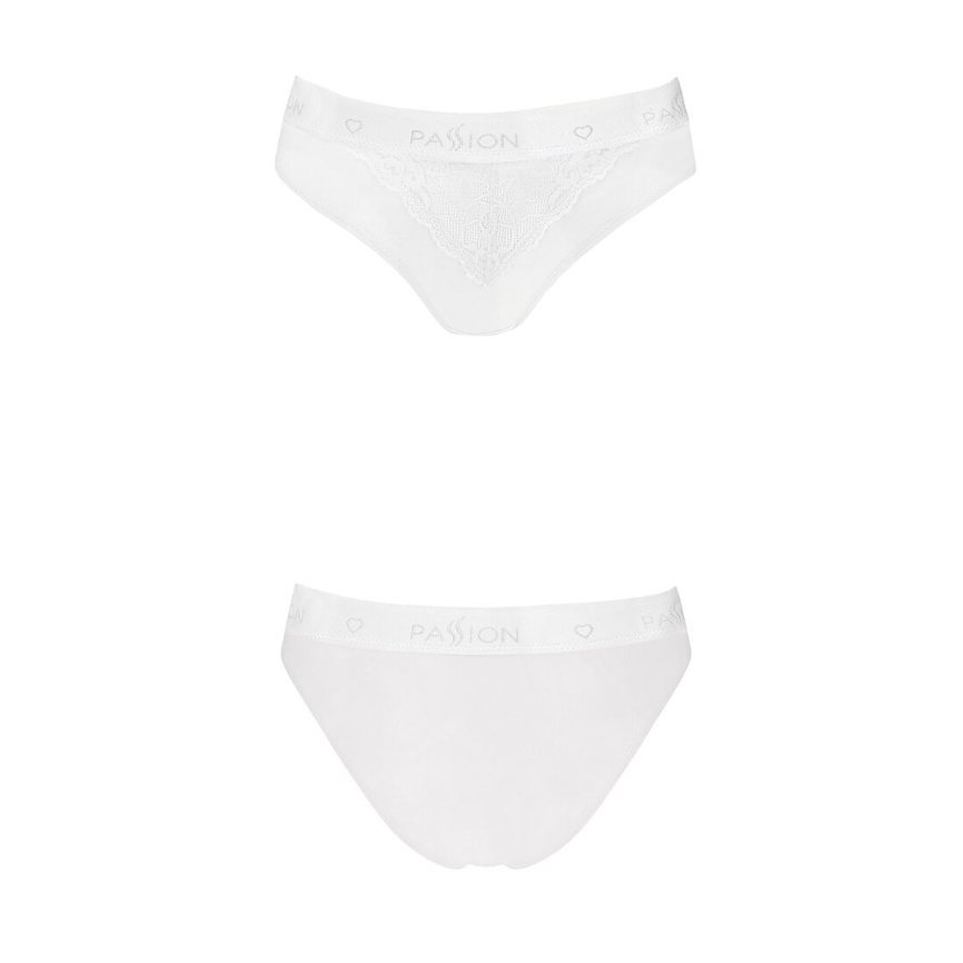 Трусики з широкою гумкою і мереживом Passion PS001 PANTIES L, white фото 4