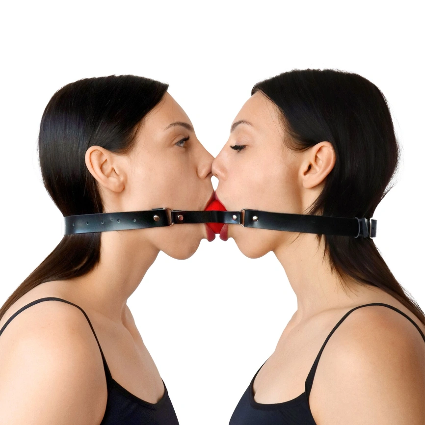 Двойной кляп Art of Sex - Twins, натуральная кожа фото 1