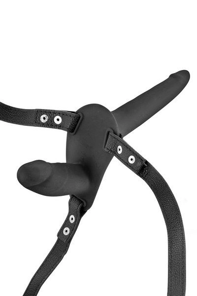 Двойной страпон Fetish Tentation Strap-On with Double Dildo Black фото 2