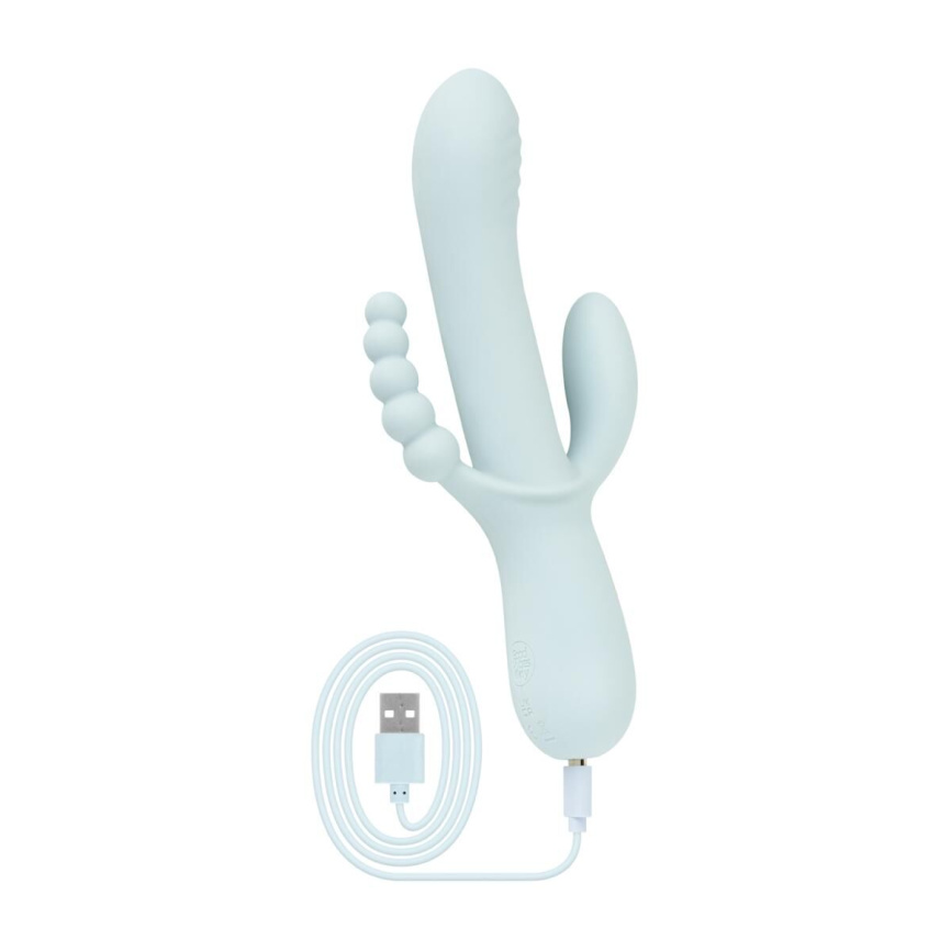 Вібратор-кролик Good Vibes Only - SAGE Triple Stimulation Vibe Soft Silicone - Blue фото 4
