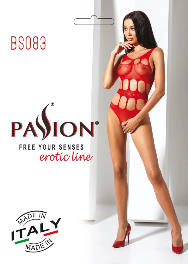 Сексуальный боди с вырезами Passion BS083 red фото 6
