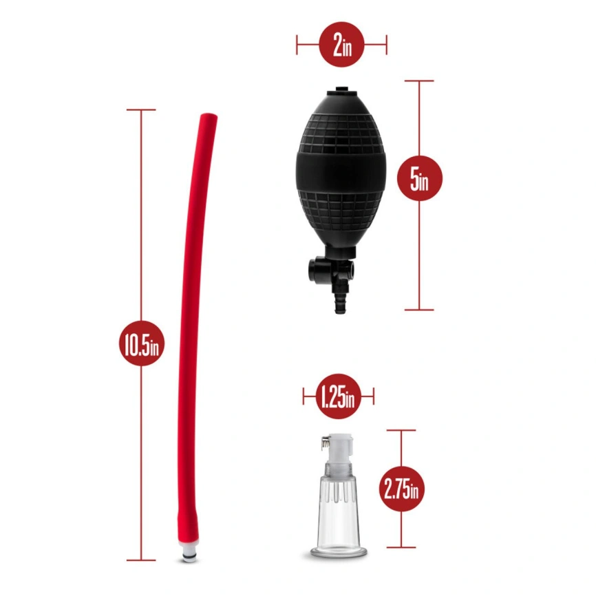 Вакуумная помпа для клитора Blush Temptasia – Beginner's Clitoral Pumping System, механическая, груша фото 6