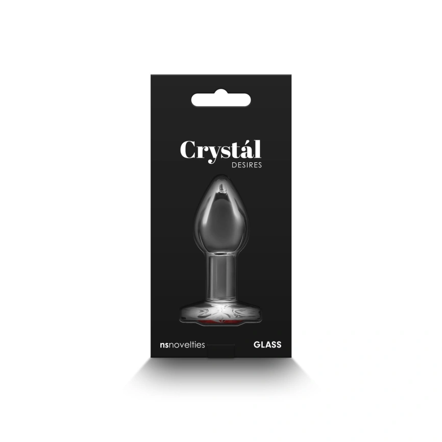 Стеклянная анальная пробка NS Novelties Crystal - Desires - Red Heart - Small фото 4
