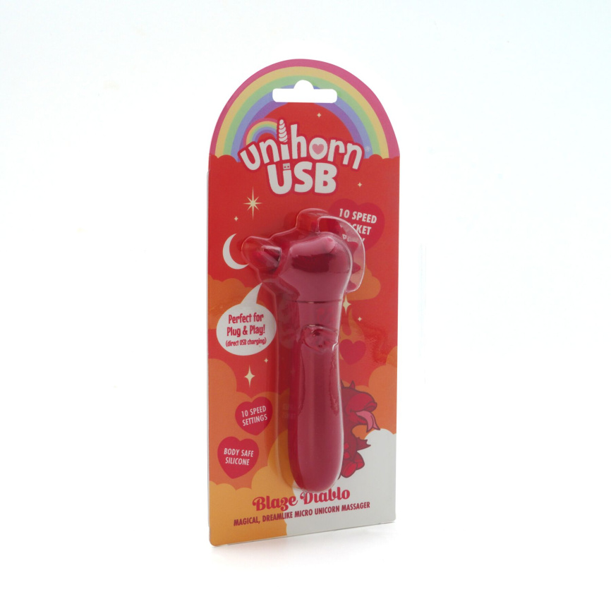 Вібратор-єдиноріжка Unihorn USB Bullet – Blaze Diablo віброкуля, USB-зарядка, 10 режимів фото 4