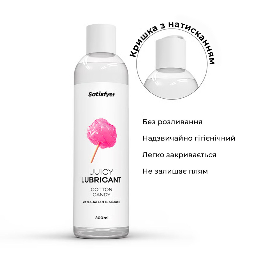 Лубрикант на водній основі Satisfyer Juicy Lubricant Cotton Candy water based 300 мл фото 4