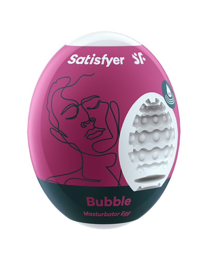 Самозмащувальний мастурбатор-яйце Satisfyer Masturbator Egg Bubble, одноразовий, не потребує змазки фото 1