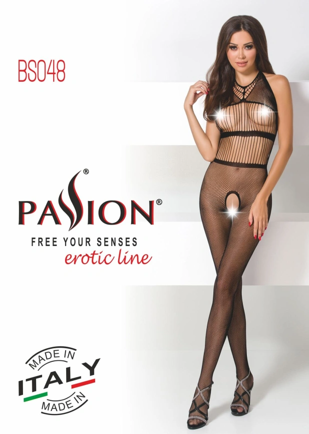 Бодистокинг Passion BS048 white, комбинезон, имитация колгот и открытого топа фото 4