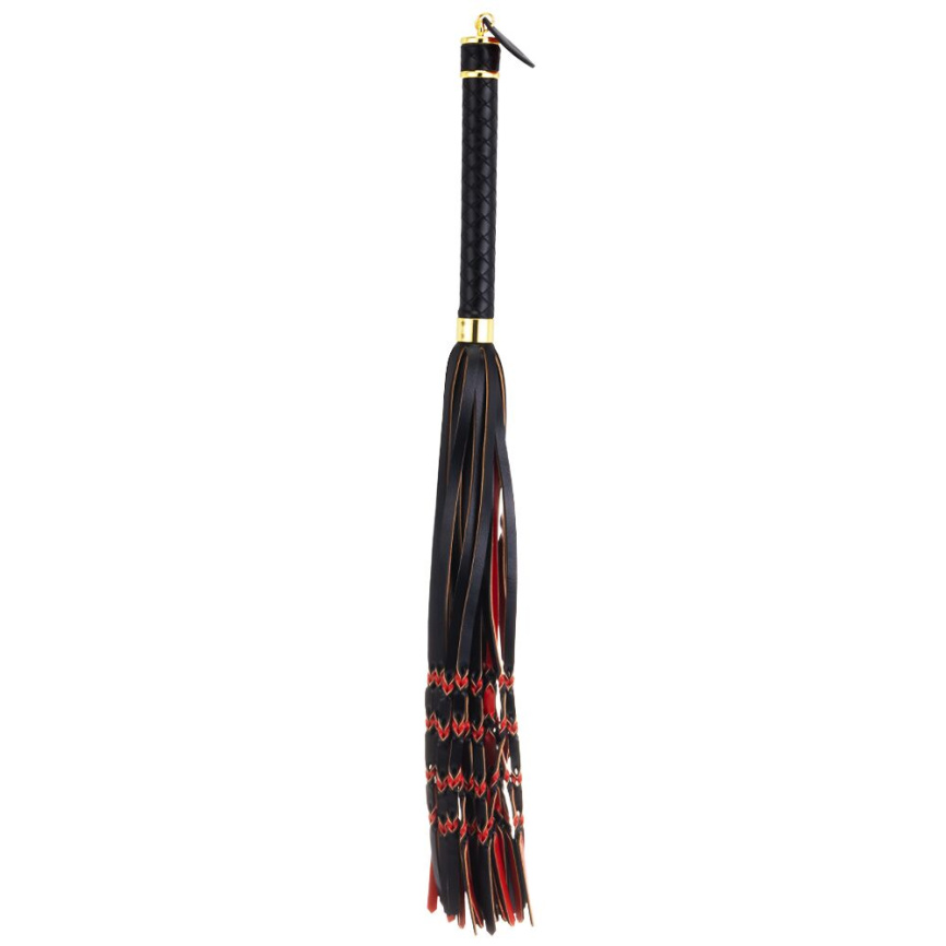Флогер LOCKINK SEVANDA Red & Black Braided Tail Flogger, червоно-чорний, хвости з вузликами фото 2