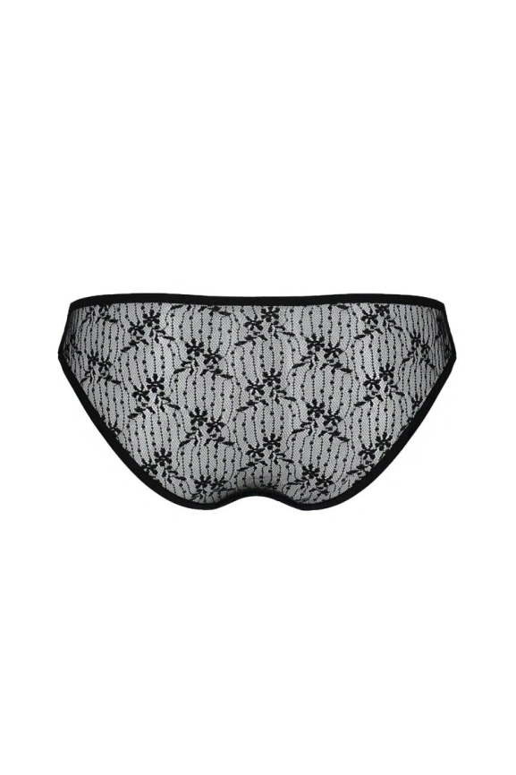 Трусики-слипы с кружевной сеточкой Passion DINA THONG L/XL, black фото 6