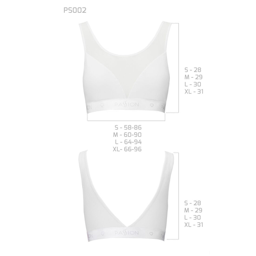 Топ з прозорою вставкою Passion PS002 TOP S, white фото 5