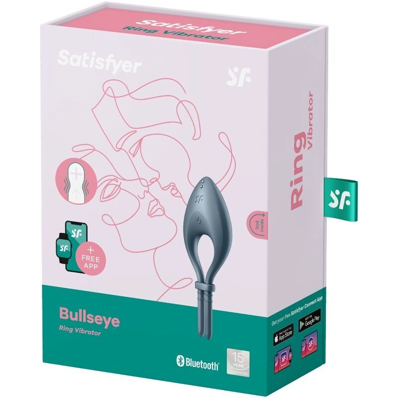 Эрекционное смарт-виброкольцо лассо с регулировкой размера Satisfyer Bullseye Dark Blue фото 3