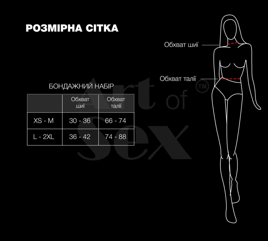 Бондажний набір Art of Sex – Shandy XS-M, екошкіра, чорний фото 4