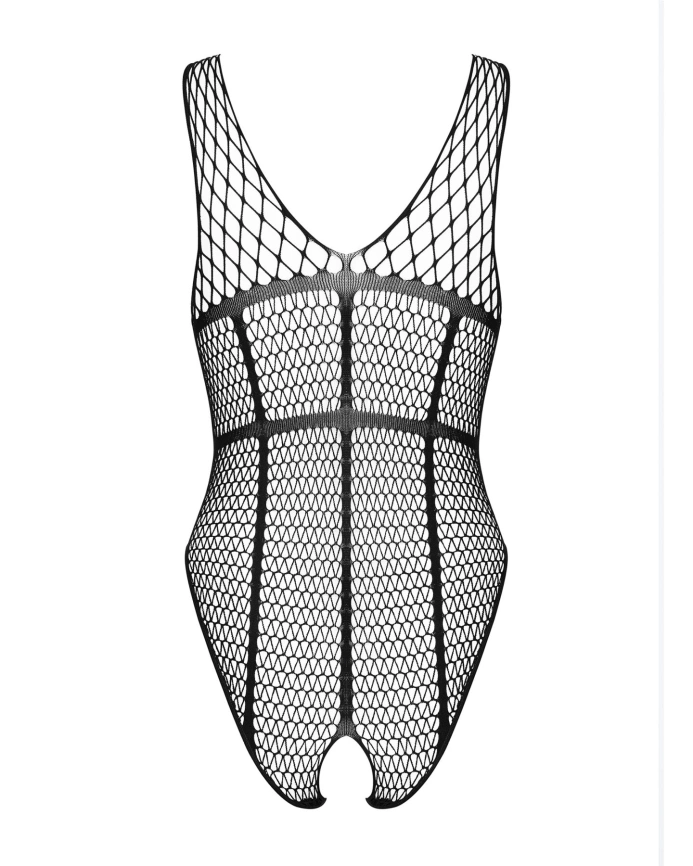 Бодистокинг из крупной сетки с доступом Obsessive B117 teddy S/M/L, черный фото 6