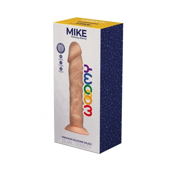 Силиконовый фаллоимитатор Wooomy Mike, термореактивный, с присоской, длина 19,7 см, диаметр 4,2 см фото 2