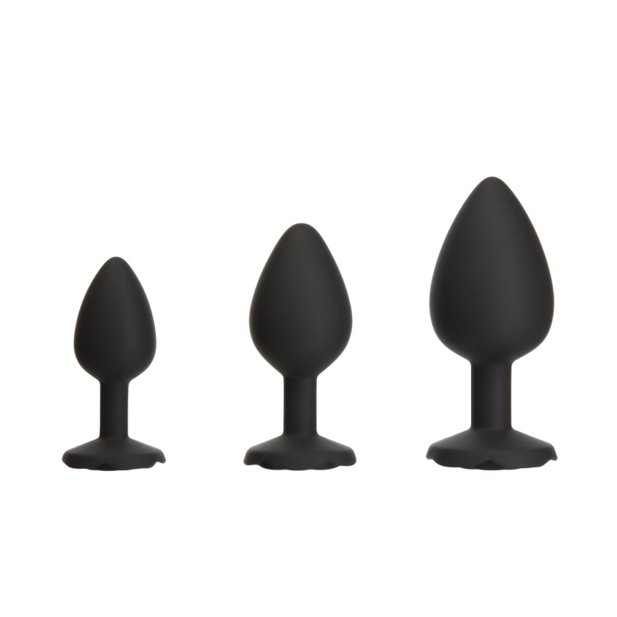 Набір силіконових анальних пробок BMS Roses Til’ Dawn Silicone Anal Plug Kit Starter Kit Black фото 1