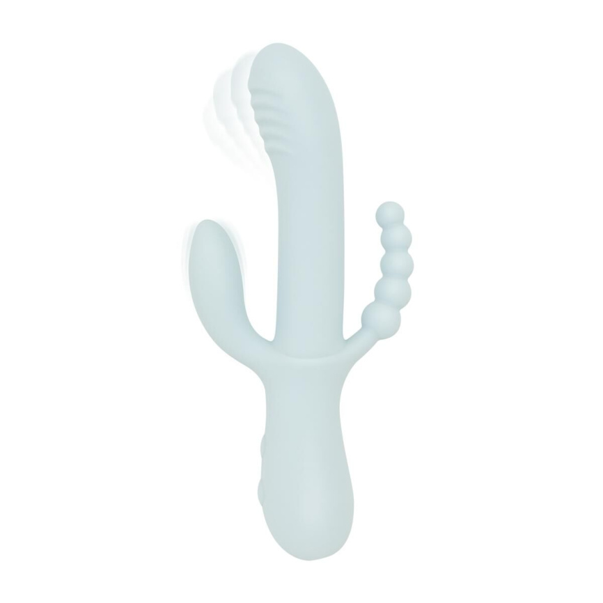 Вібратор-кролик Good Vibes Only - SAGE Triple Stimulation Vibe Soft Silicone - Blue фото 1