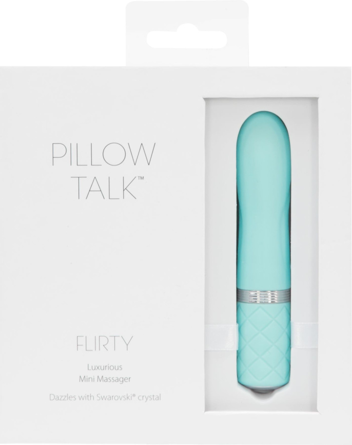 Розкішний вібратор PILLOW TALK - Flirty Teal з кристалом Swarovski, гнучка головка фото 8