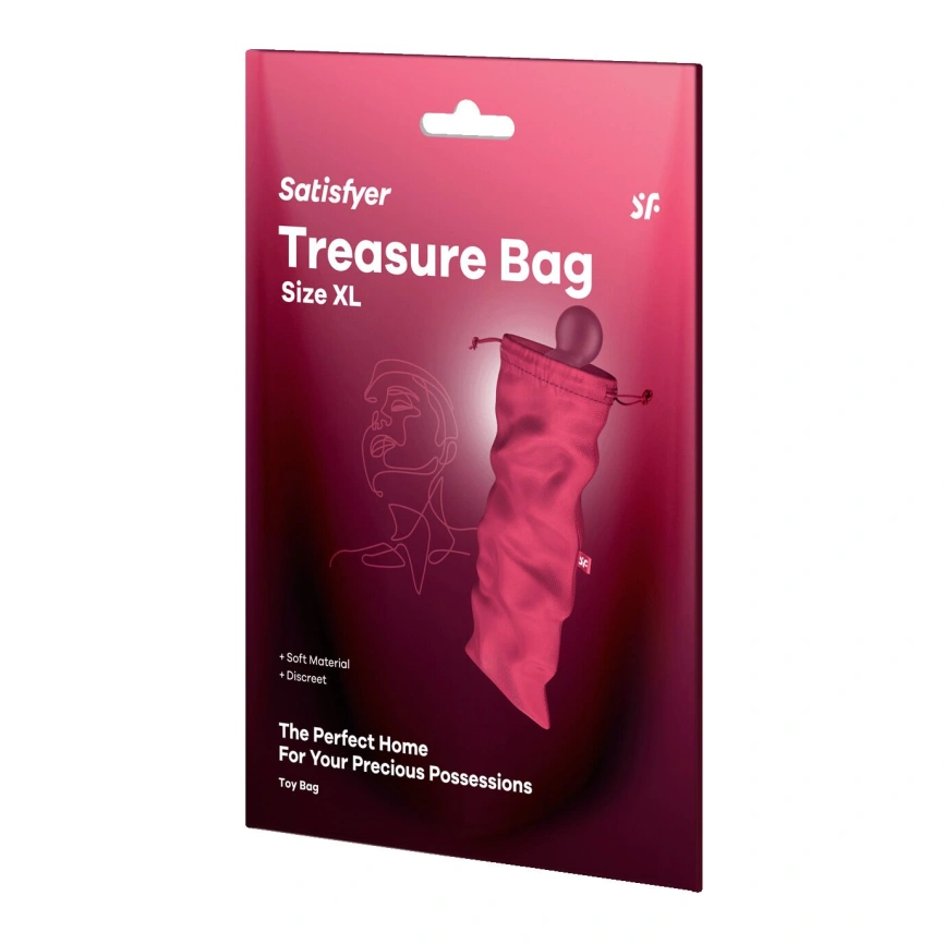 Мешочек для секс-игрушек Satisfyer Treasure Bag XL, розовый, на шнурке фото 3