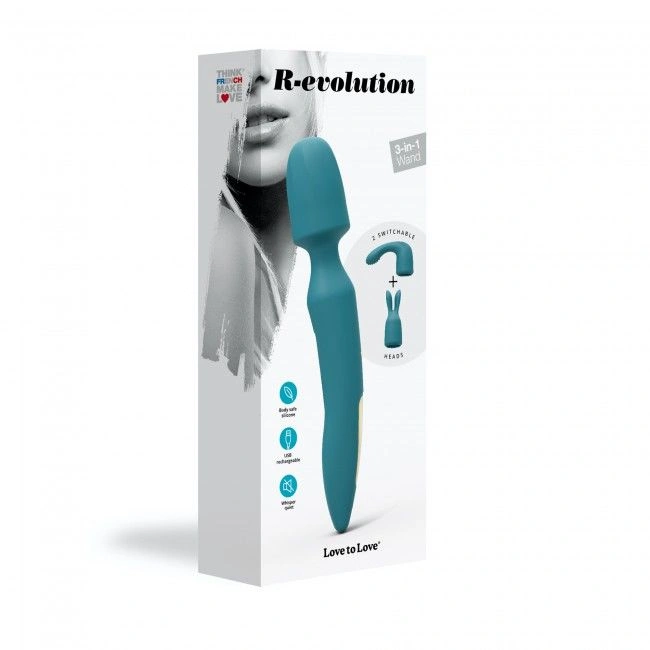 Вибромассажер с двумя насадками Love To Love R-EVOLUTION TEAL ME, гибкая головка фото 7