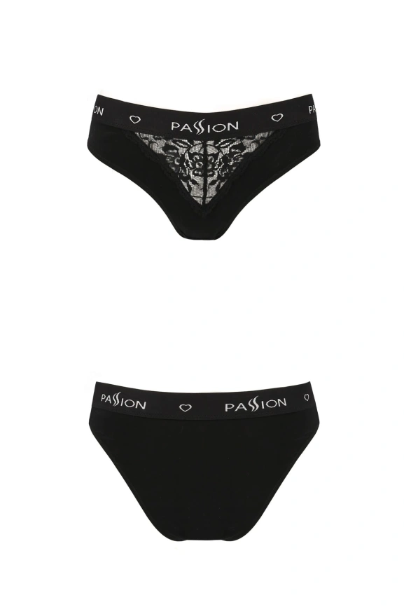 Трусики с широкой резинкой и кружевом Passion PS001 PANTIES S, black фото 4
