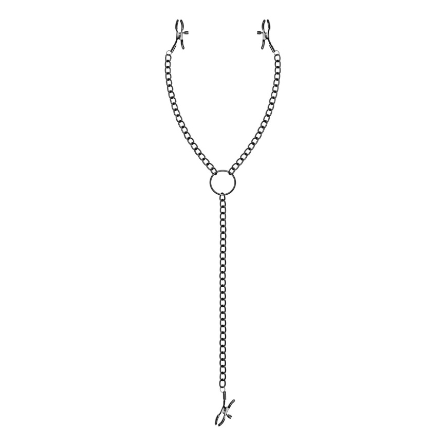 Затискачі для сосків та клітора Bedroom Fantasies: Nipple & Clitoral Clamps, чорні фото 1