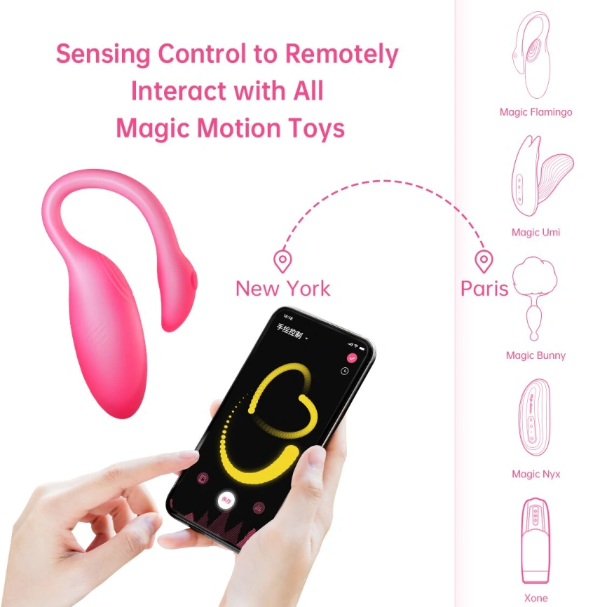 Смарт-виброяйцо Magic Motion Flamingo Max Pink 2 в 1: виброяйцо и тренажер Кегеля, 10 режимов фото 7