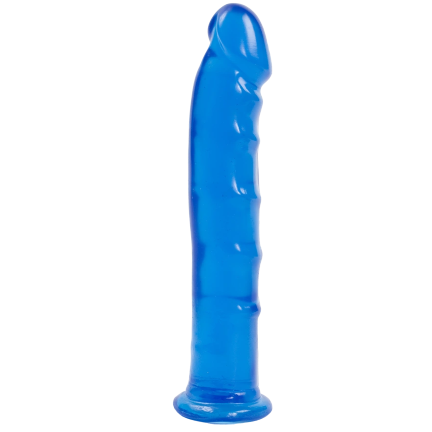 Фаллоимитатор Doc Johnson Jelly Jewels Dong & Suction Cup Blue, диаметр 3,6см, антибактериальный ПВХ фото 1