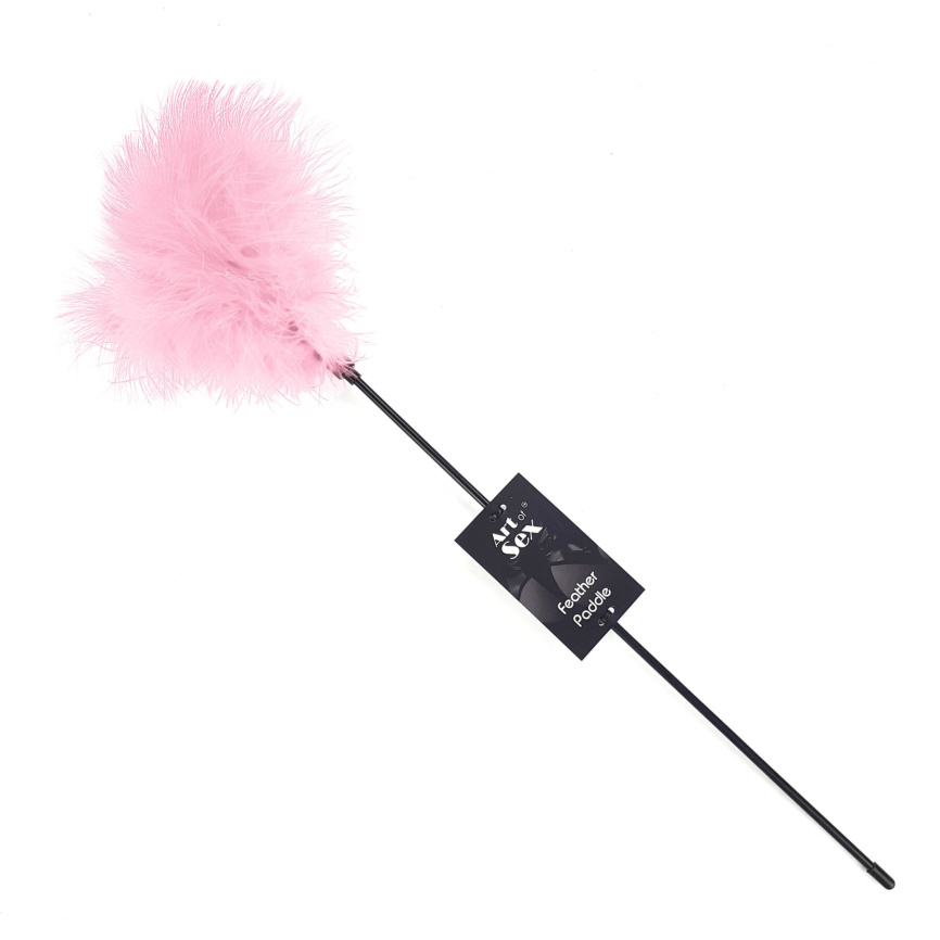 Лоскітка з пером індика Art of Sex – Feather Paddle, рожева фото 1