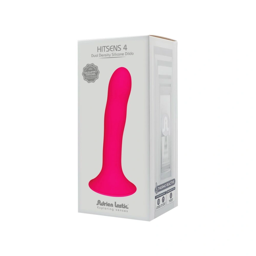 Дилдо с присоской Adrien Lastic Hitsens 4 Pink, отлично для страпона, диаметр 3,7см, длина 17,8см фото 6