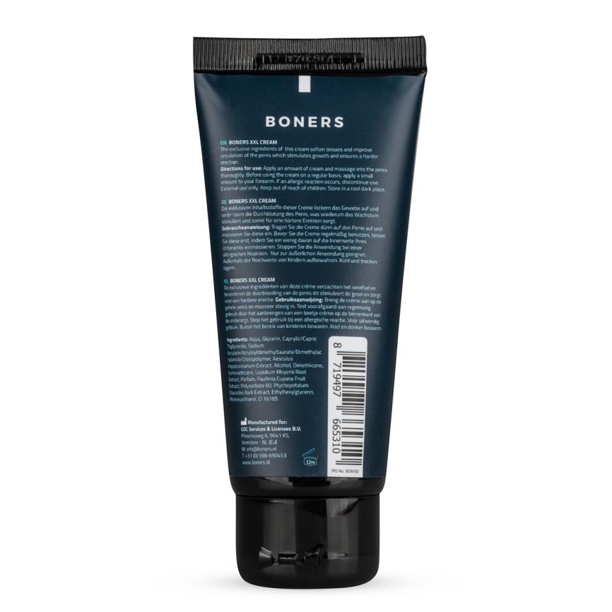 Крем для ерекції та збільшення члена Boners Penis XXL Cream, рослинні екстракти фото 2