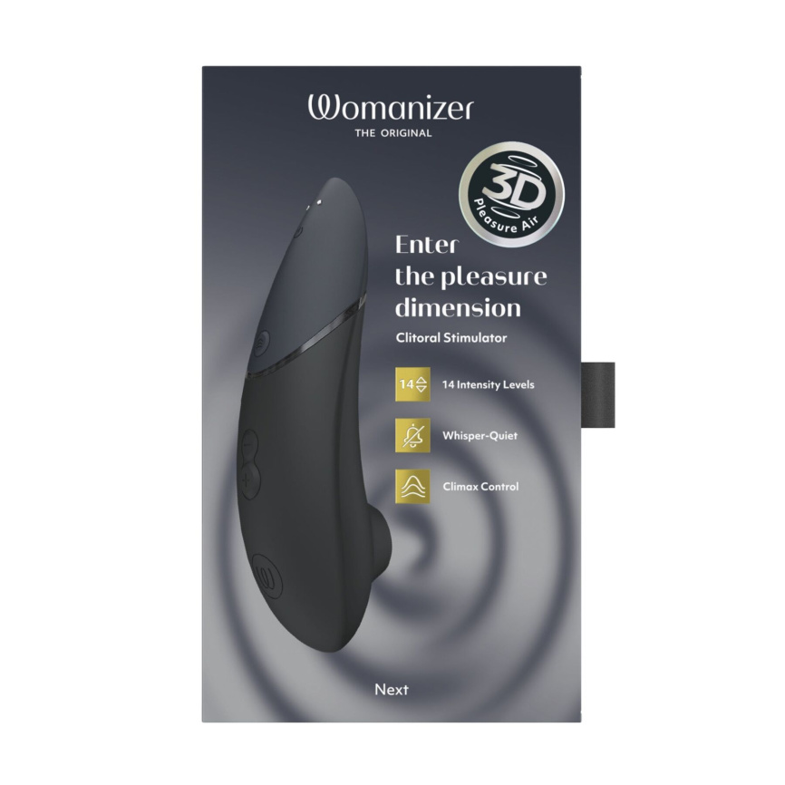 Вакуумний кліторальний стимулятор Womanizer Next Black, 3D Pleasure Air, 14 рівнів інтенсивності фото 9