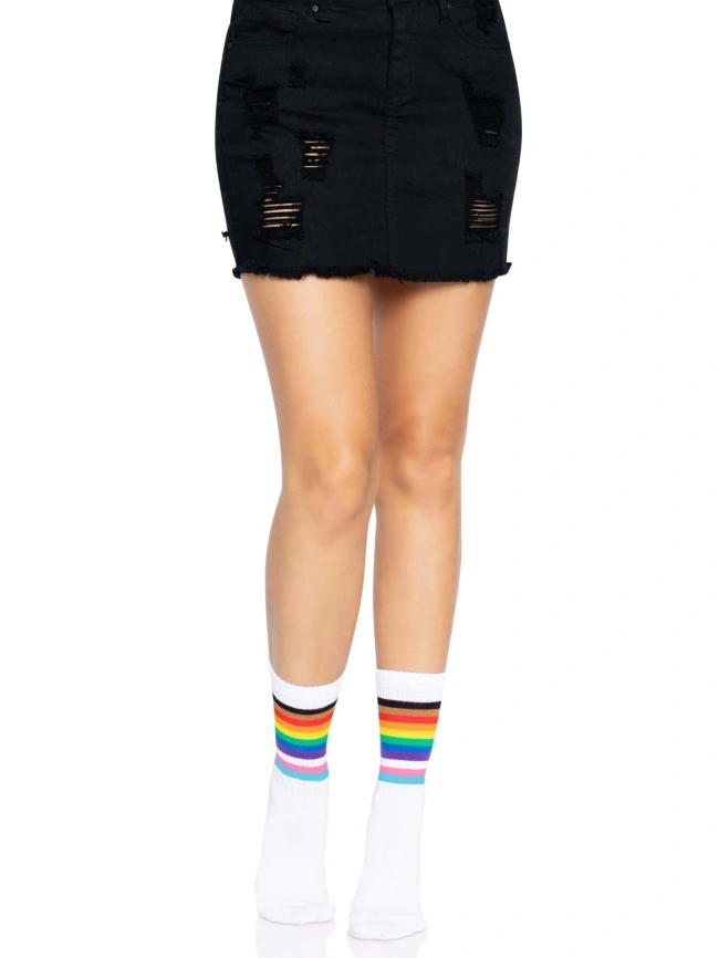 Носки женские в полоску Leg Avenue Pride crew socks Rainbow, 37–43 размер фото 5